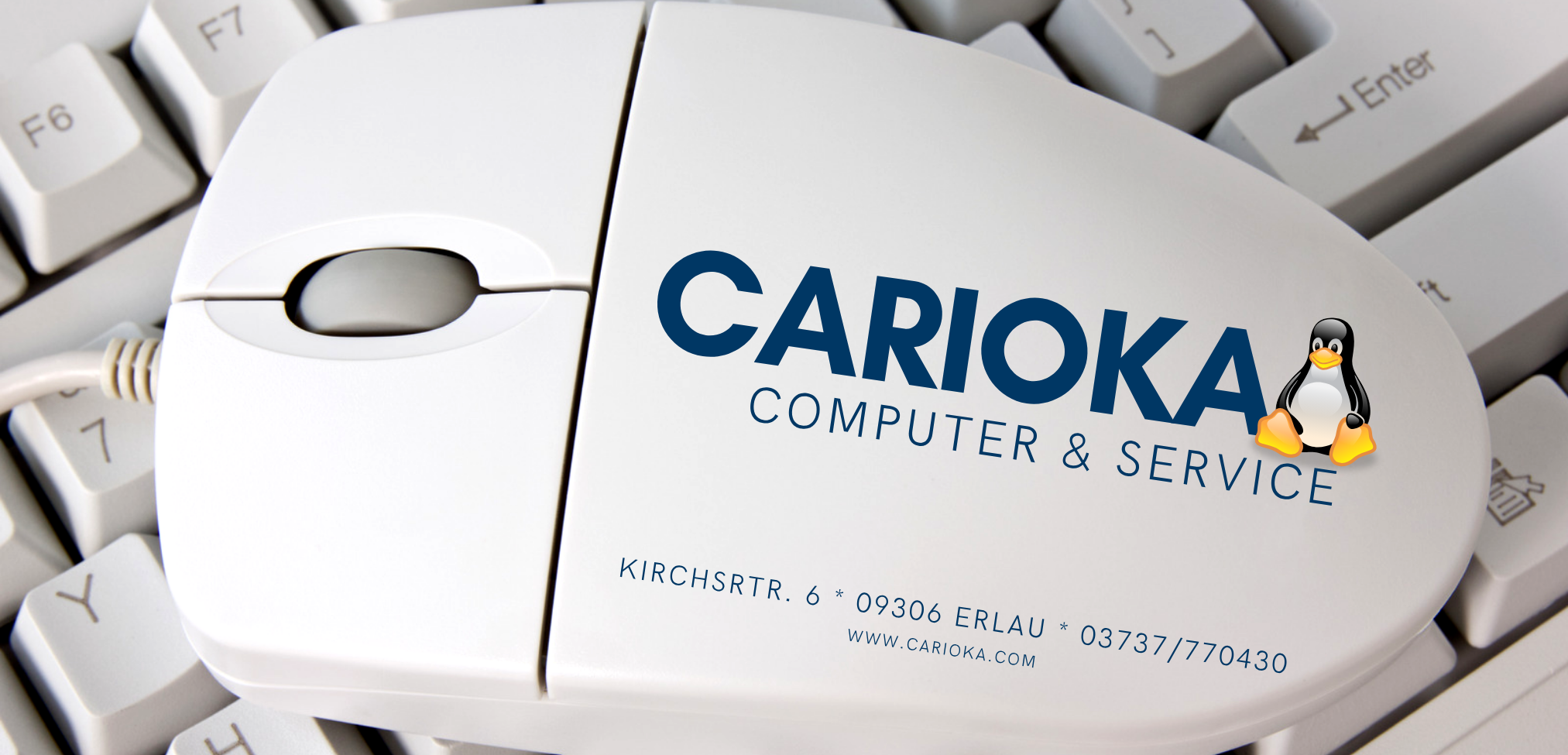 CARIOKA Computer & Service – Maus mit Logo